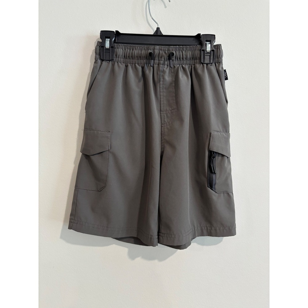 LEG3ND Cargo Shorts Boys Medium 10/12 Gray Elastic Waist Zipper Pocket